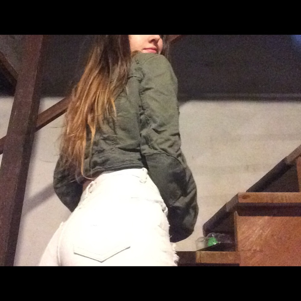 Anthropologie BB Dakota cropped green jean jacket - Picture 3 of 5